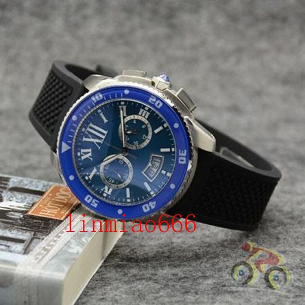 

sports quartz watch sapphire dial stainless steel rubber strap men's luminous date, Slivery;brown