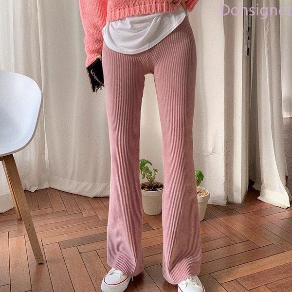 

women's pants & capris donsinet women spring/autumn corduroy micro flare street gray elastic high waist slim casual, Black;white