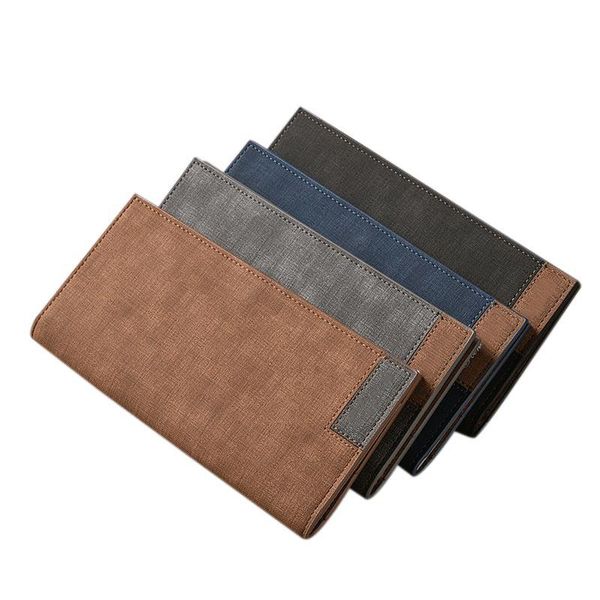 

wallets men's long wallet frosted design simple pu leather matte id holder soft purse carteira masculina, Red;black