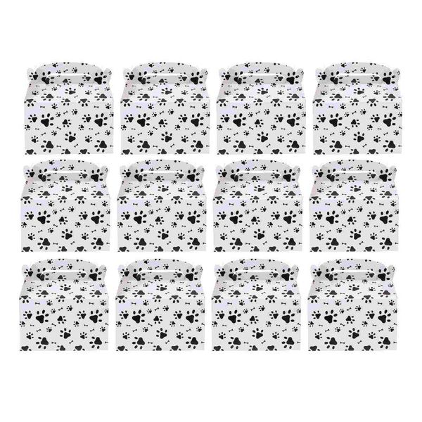 

gift wrap 12pcs lovely dog footprint theme paper cookie boxes creative packaging