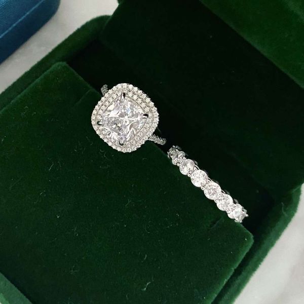 

hbp shi pei jewelry fashion luxury group set main stone 8 * 9mm high carbon diamond finger straight creative ring, Silver