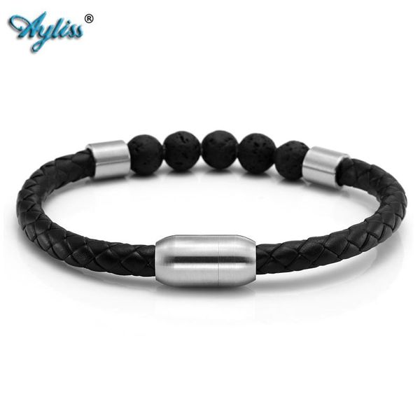 

tennis ayliss natural stone beads essential oils diffuser bracelet healing leather cuff bracelets stainless steel magnetic buckle, Golden;silver