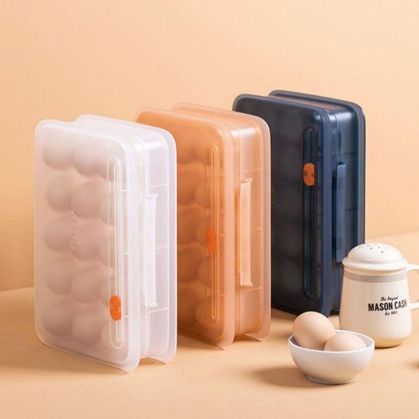 

storage bottles & jars egg box stackable with lid durable plastic rack household kitchen accessories