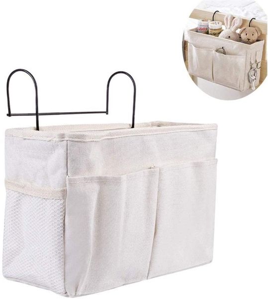 

storage boxes & bins canvas bedside hanging organizer with hook bed pocket for dorm kids room bunk loft phone remote control