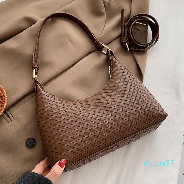 

woven small shoulder bag for women 2020 fashion solid crossbody bag designer female handbags purse trend