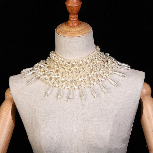 

chokers handmade beaded statement necklaces for women collar beads choker necklace wedding jewelry, Golden;silver