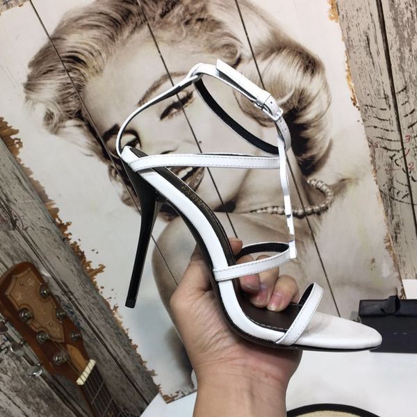 

custom made suede inside luxury designer metal strip black patent leather thrill heel pumps women tribute leather sandals. mjk002