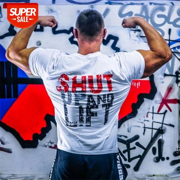 

2020 summer men gyms fitness cotton t shirt bodybuilding shirts fashion casual male short sleeve tees clothing #j90g, White;black