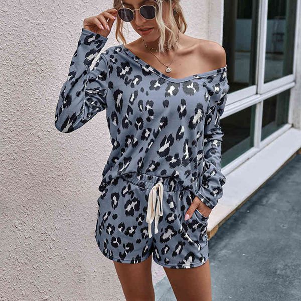 

women's sleepwear leopard print women's pajamas, fashion home, summer, 2021, Black;red