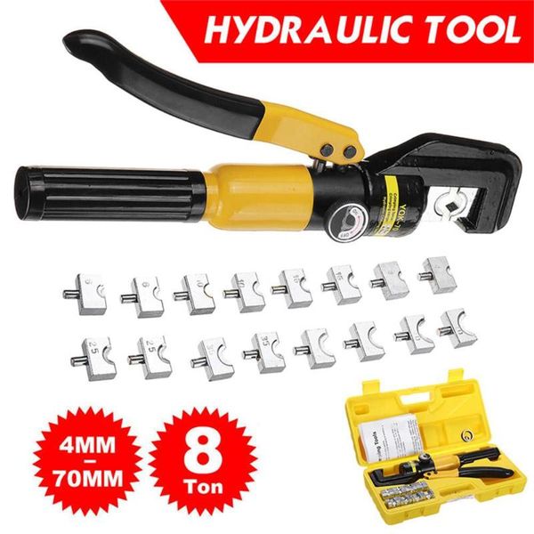 

hydraulic tools 8t hydraulics crimper wire cable lug terminal cutting crimping tool 9 dies cutter for 4-70mm stainless steel