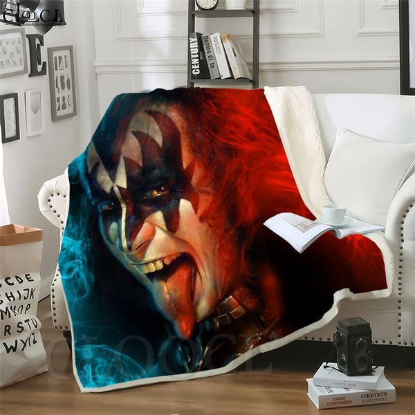 

cloocl hair metal kiss band 3d print casual style conditioning blanket sofa teens bedding throw blankets plush quilt