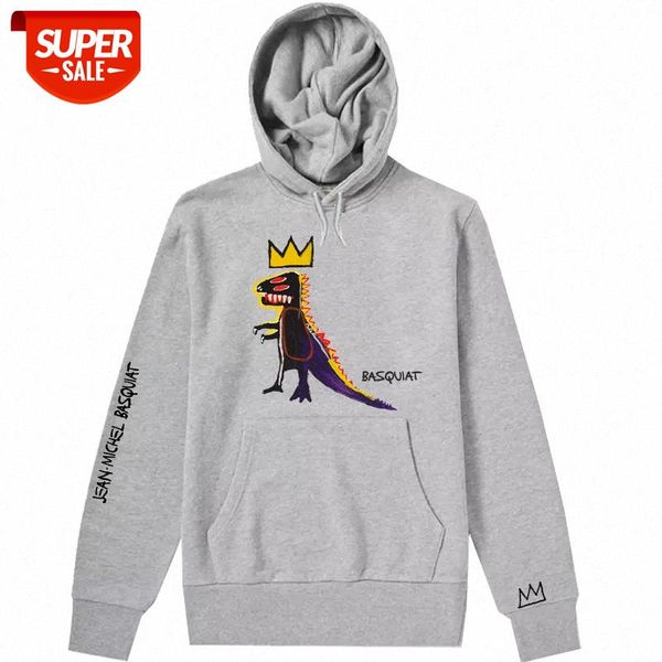 

graffiti hat long-sleeved sweater artist basquiat jean-michel joint hooded #3c0f, Black
