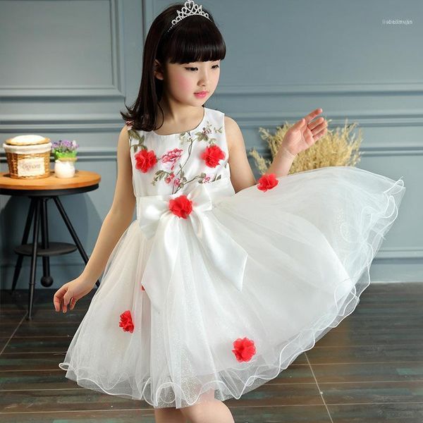

kids flower girls wedding dress for girl party dresses lace princess summer teenage children 8 10 12 14 years1, Red;yellow