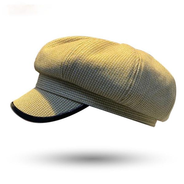 

stingy brim hats 2021 spring women autumn octagonal hat k- style casual full matching for female artists english beret, Blue;gray