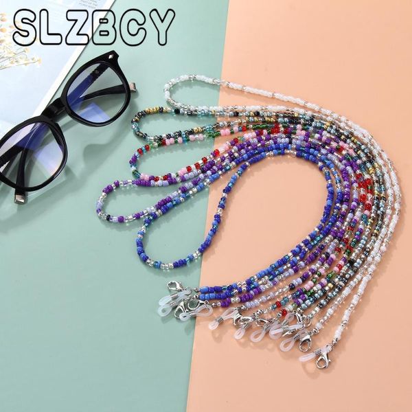 

chokers rope for mask bohemian women crystal seed bead eyeglass eyewears sunglasses reading glasses chain necklace, Golden;silver