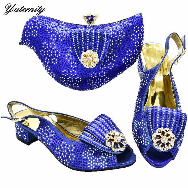 

dress shoes autumn arrival italian style pumps and bag set african blue color ladies evening for christmas party, Black