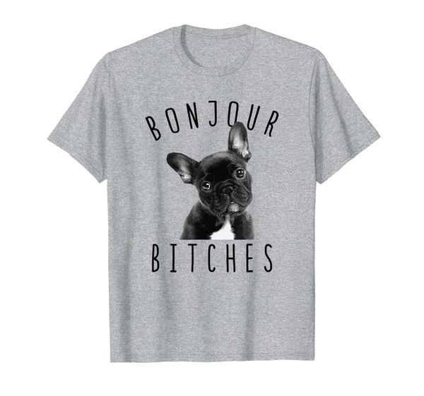 

bonjour bitches t shirt funny french bulldog dog lover gift, White;black