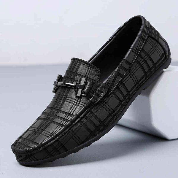 

dress shoes sapatos masculinos de couro, sem cadarço, casual, para dirigir, mocassim macio, antiderrapante 1v41, Black