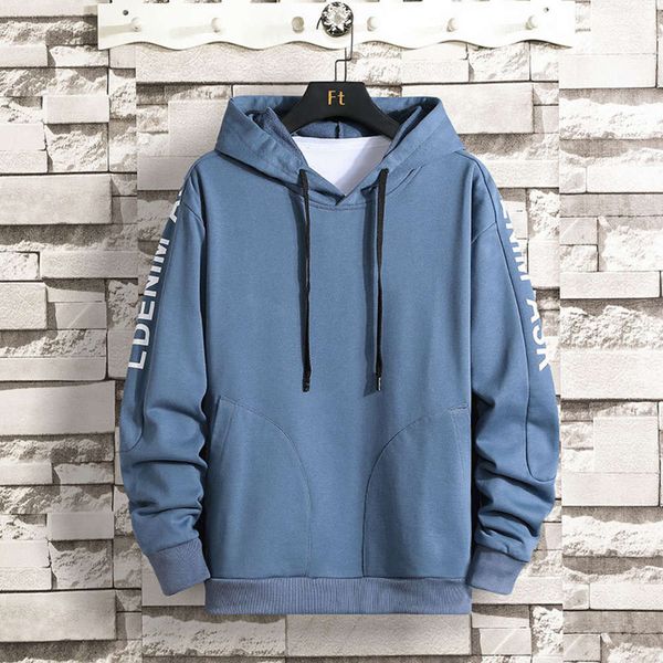 

sweater spring and autumn leisure hoodie solid color loose fashion handsome coat product, Black