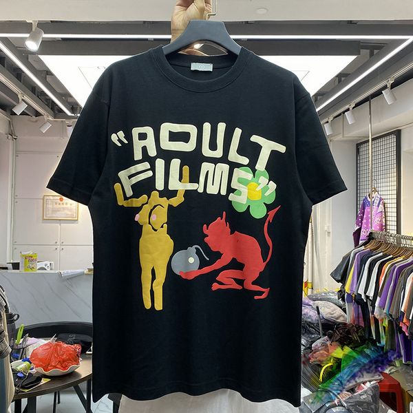 

black real pics foam printing vintage t-shirts men women t shirts tee, White;black
