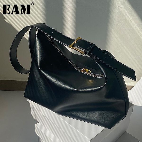 

evening bags [eam] women large capacity brief tote bag pu leather personality all-match crossbody shoulder fashion tide 2021 18a1078