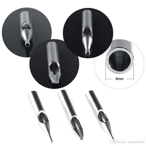 

10pcs stainless steel tattoo tips kit rt ft dt tattoo nozzle tips set for tattoo needles cartridges accessories