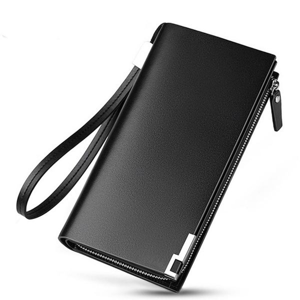 

wallets 2021 men wallet long genuine leather clutch bag male purse for money and cards with coin holder, Red;black