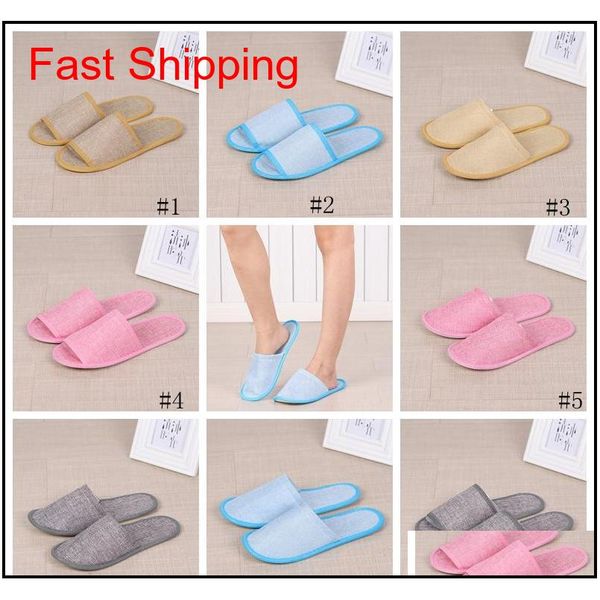 

8styles disposable slippers l spa home guest shoes anti-slip cotton linen slippers comfortable breathable soft jllqsm dhsybaby