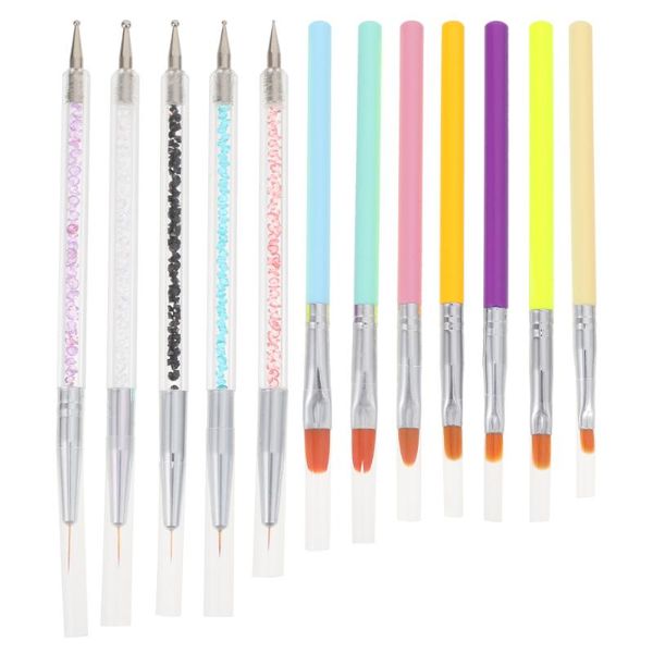

nail brushes 12pcs art painting drawing multifunctional beginner pens, Yellow