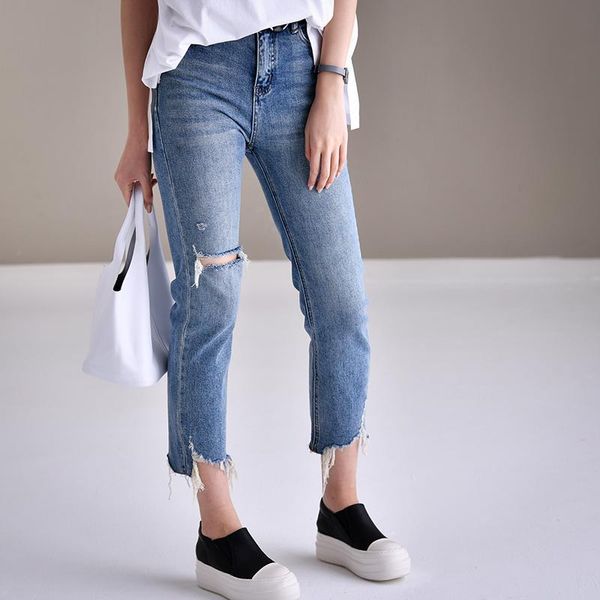 

women's jeans micoco n8002 straight leg skinny, Blue