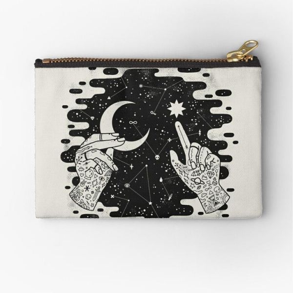

cosmetic bags & cases women look to the skies printed fashion cosmetics organizer bag for travel colorful storage lady small gift