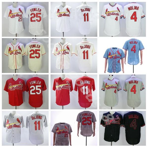 

cardinal baseball 2018 style 25 dexter fowler jersey 4 yadier molina paul dejong stitched red white grey beige pullover flexbase clearance, Blue;black