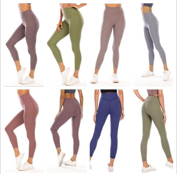 2021 Stilista da donna Lu High Yoga Pantaloni da yoga Leggings Yogaworld Donne Allenamento Allenamento Impostare fitness Indossare Elastico Signora Elastico Pieno Collant Solido