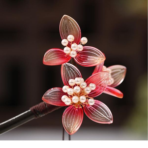 

new chinese style hair stick pearl headdress flower hair jewelry handmade headdress hairpin wedding hair accessories pr jllost, Silver