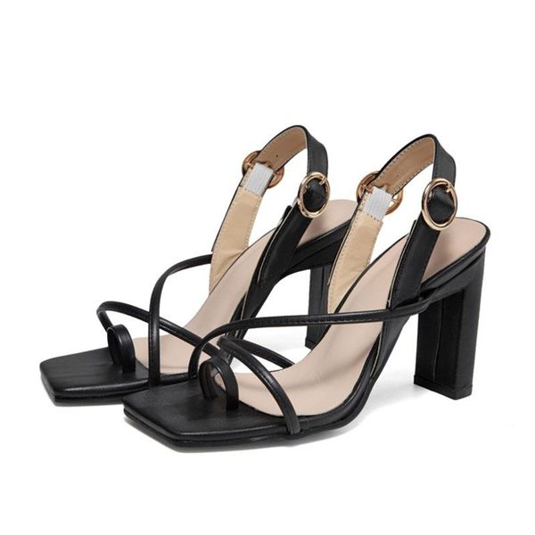 

2021 summer gladiator sandals women high heels women shoes ankle strap platform square heels sandals black sandales femme