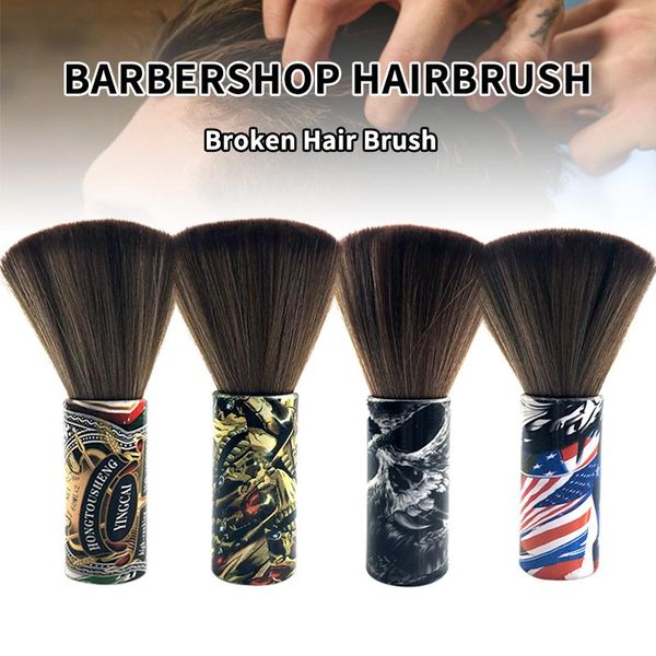 

hair brushes professional cool pattern soft face neck duster brushs barber cleaning broken brush salon hairdressing tool, Silver