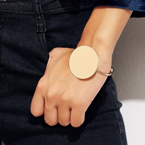 

bangle fashion accessories 2021 womens bracelets bangles jewelry adjustable geometric shape copper big round cuff for party, Black