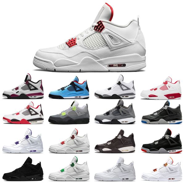 

new basketball shoes 4s man woman black cat court purple university red bred alternate motorsport orange metallic white cement pure money si