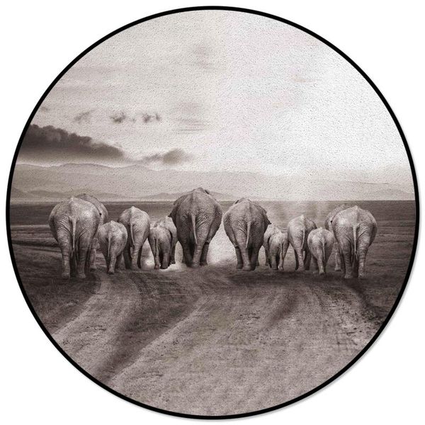 

carpets animal grassland elephant round rug for living room home decor kids children's bedroom area rugs mats