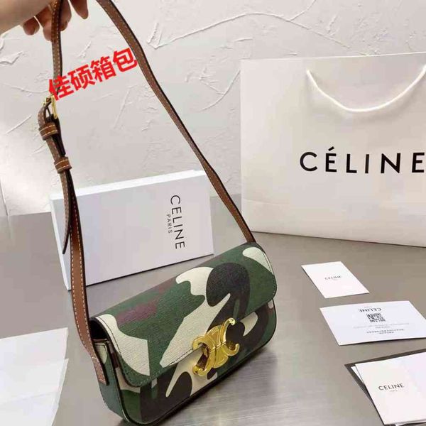 

one shoulder bag women's advanced sense messenger new summer versatile fairy leather hand 2021 student net red camouflage