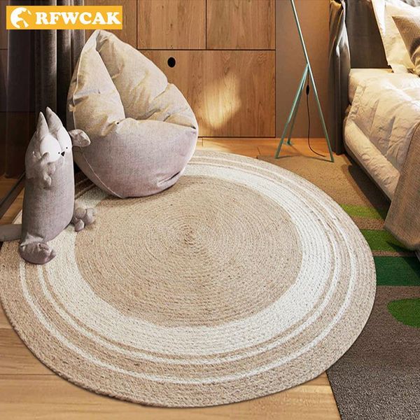 

carpets phil design nordic japanese-style circular jute carpet simple living room bedroom coffee table study single sofa cushion