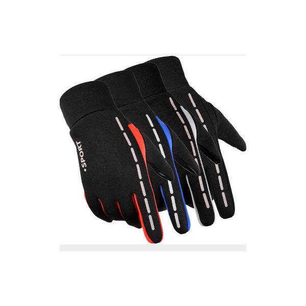 

sports gloves outdoor men and women warm velvet touch screen waterproof windproof all refers to thickening bicycle, Black