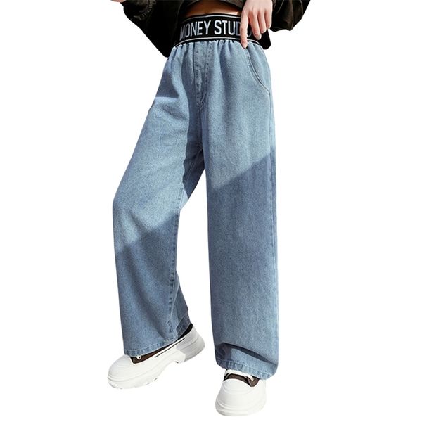 Jeans per ragazza Lettera Patchwork Abbigliamento per bambini Primavera Autunno Stile casual 211102