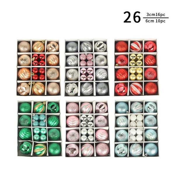 

party decoration christmas supplies 3cm6cm/26pcs ball gift box set tree pendant
