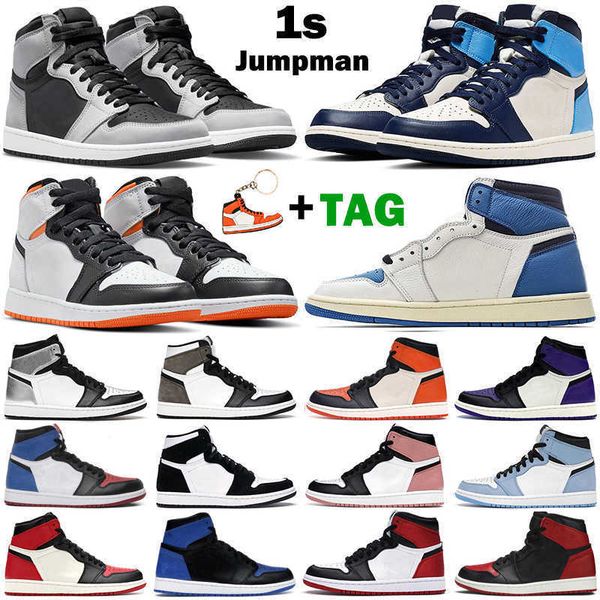 

men women basketball shoes 1s high og jumpman 1 hyper royal shadow court purple university military blue electro orange pine green mens