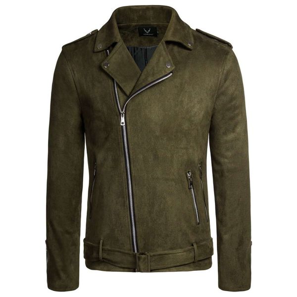 

autumn and winter 2020 new large men's oblique zipper lapel imitation velvet slim fitting jacket casual coat, Black;brown