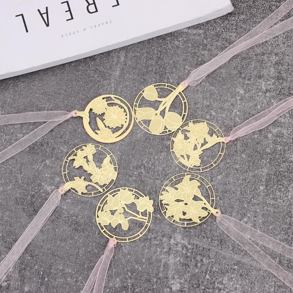 

bookmark brass hollow creative metal copper paper clip book holder student stationery gift school office supplies