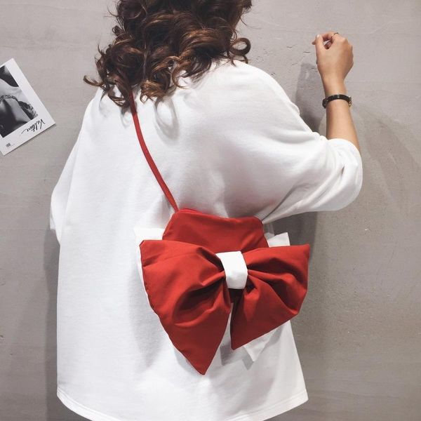 

evening bags double sided bow crossbody bag for women lovely girl padded shoulder small soft mobile phone purse handbag 3 pcs/set