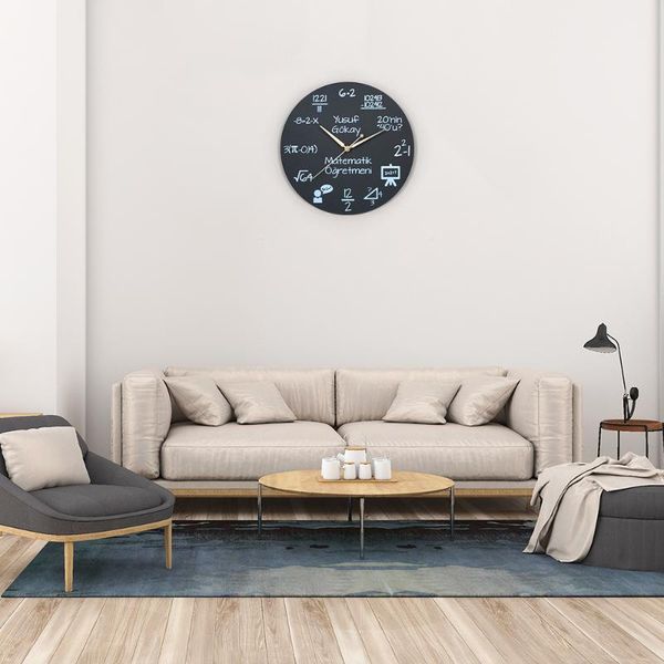 

wall clocks creative clock mdf density board art 5mm thick battery operated decorative round silent