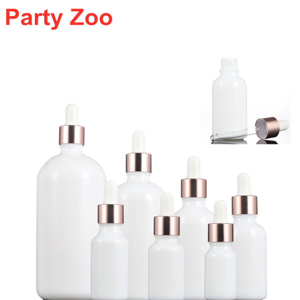 

storage bottles & jars 10ml-100ml white porcelain essential oil perfume e liquid reagent pipette rose gold dropper bottle
